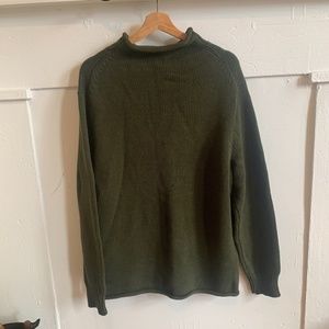 J. Crew Cotton Cable Knit Sweater (L) Olive Green